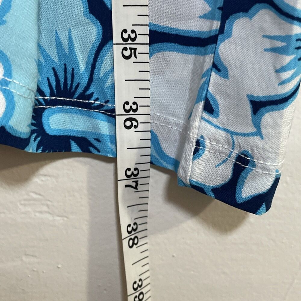 28 Palms Women's Tropical Print Strap Summer Dress Blue & White Size Medium - Picture 6 of 6
